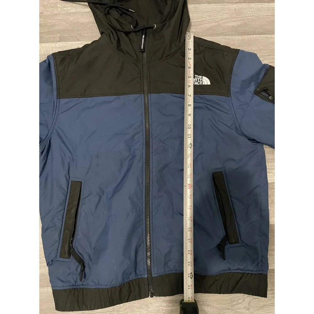 The North Face Men's Hooded Jacket M Blue Black Colorblock Insulated